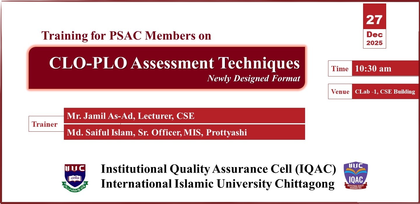 Training on CLO-PLO Assessment Techniques. 27/12/2025