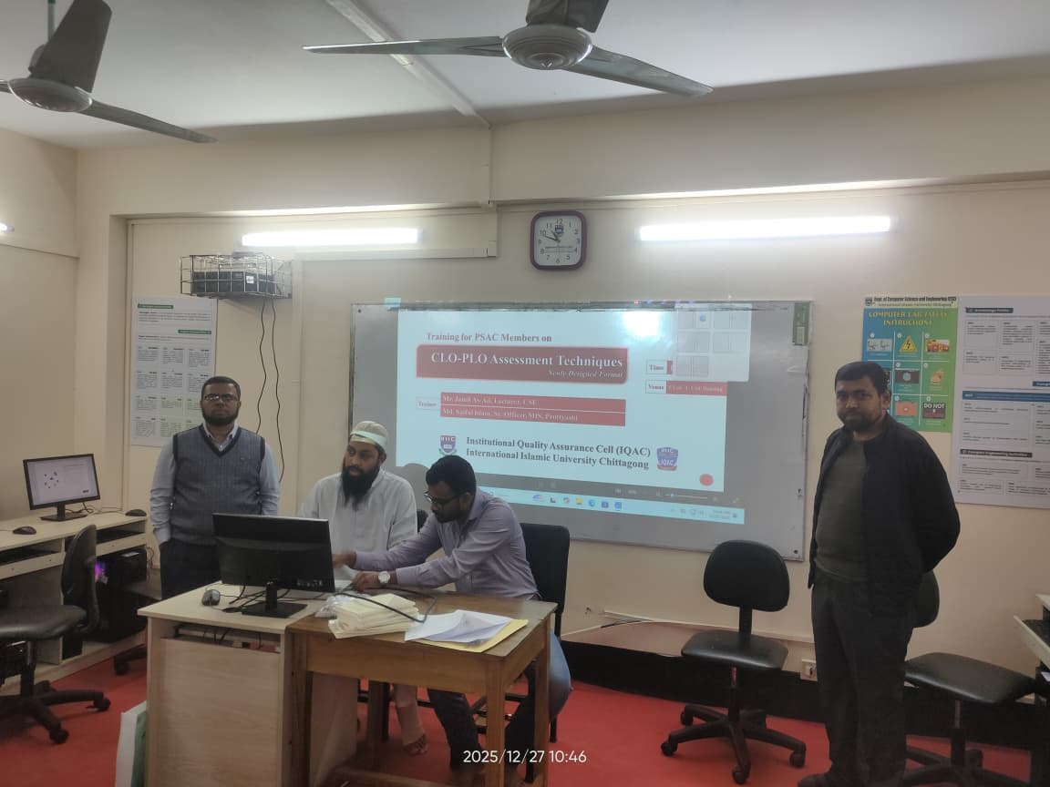 Training on CLO-PLO Assessment Techniques. 27/12/2025